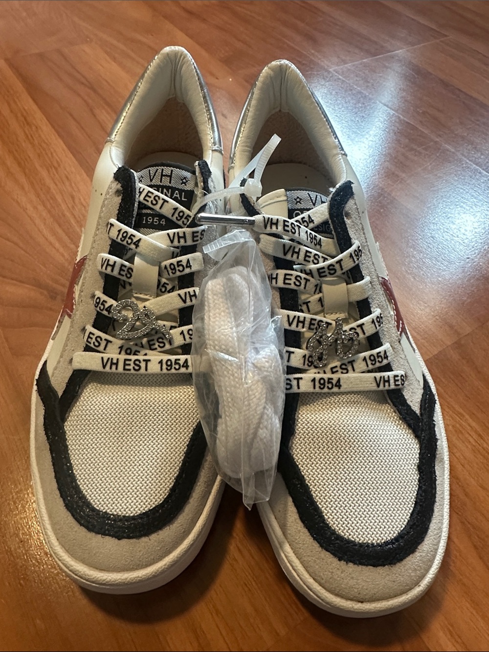 Vintage Havana White, Black & Red Women's Sneakers